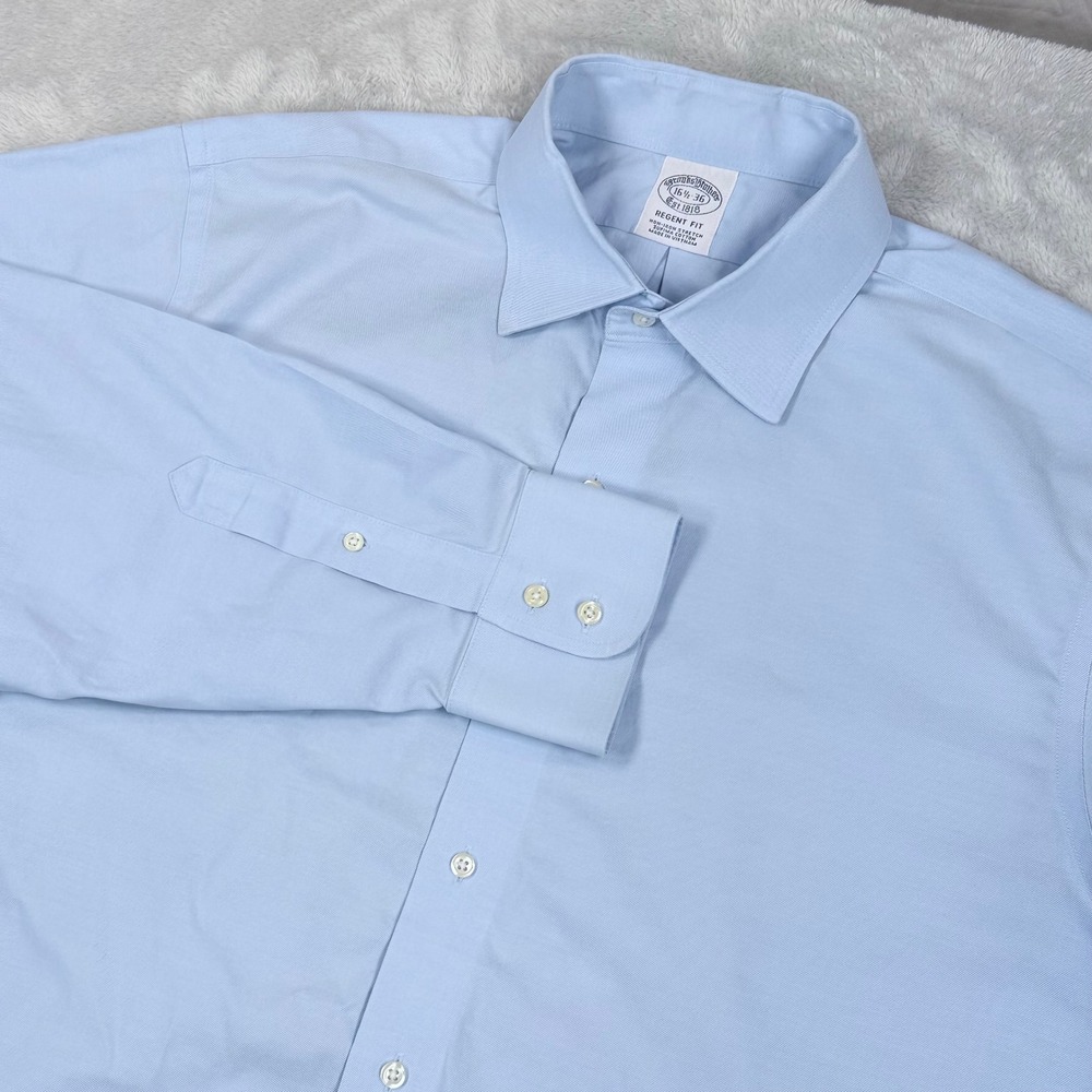 Brooks Brothers Regent Oxford Dress Shirt Mens 16.5-36 Supima Non-Iron Stretch